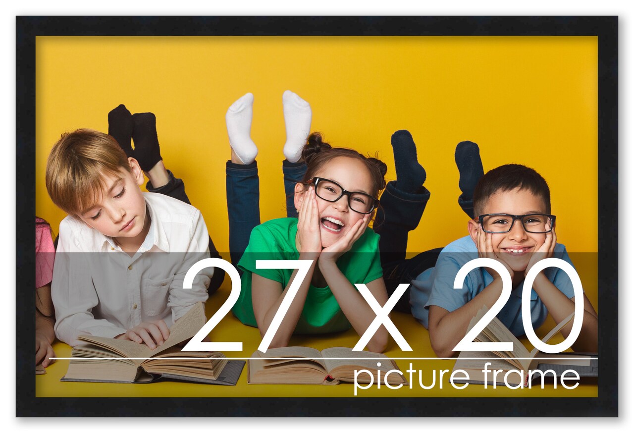 Minimalist Black Picture Frame - UV Acrylic, Backing Board, Hanging Hardware Included